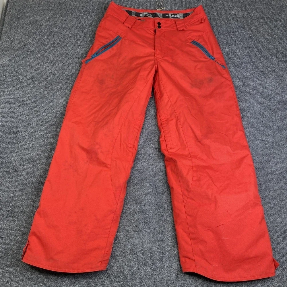 Oakley Snow Pants Mens Small Red Insulated Loose Fit Ski Snowboard Winter Warm